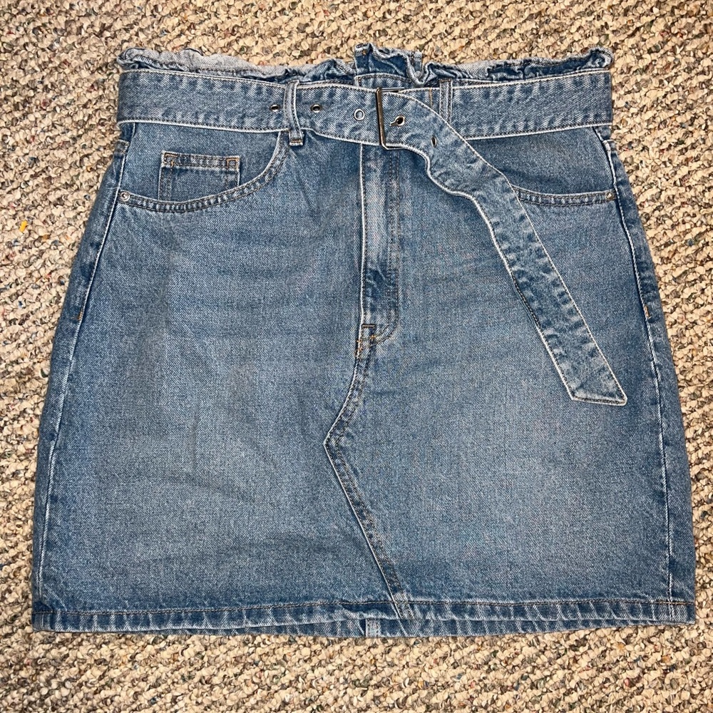 Blue denim skirt